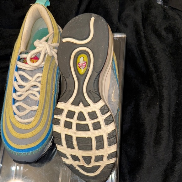 Nike Air Max 97 Blue Yellow Sneakers with Iconic Design - Picture 7 of 11